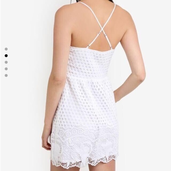 Abercrombie & Fitch White Lace Mini Dress Sleeveless size M 👗 - Picture 2 of 9